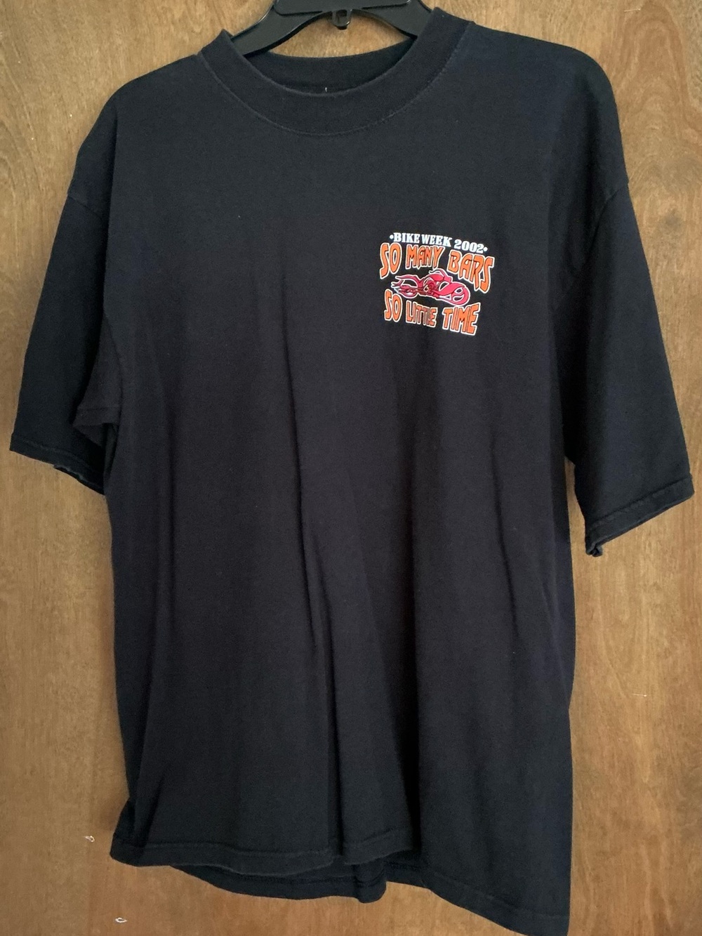 VTG Daytona Beach 2002 Bike Week Bar Tour T-Shirt L Biker Motorcycle Boot Hill